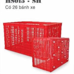 Sóng nhựa công nghiệp HS015 1186x886x668mm 26 bánh xe