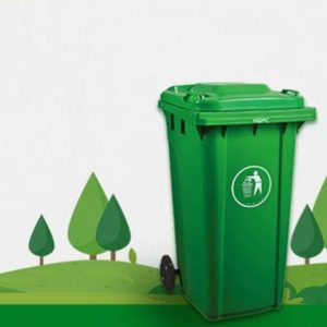 Thùng rác nhựa công nghiệp 240 lít có 2 bánh xe, nắp kín