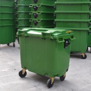 Thùng rác nhựa 660 lít có 4 bánh xe di chuyển
