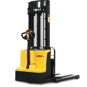 Xe nâng điện chân rộng 1.5 Tấn cao 3M dùng được pallet 2 mặt