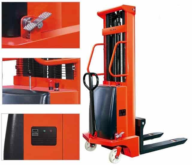 Xe nâng bán tự động 2M SES10/20 nâng 1 tấn