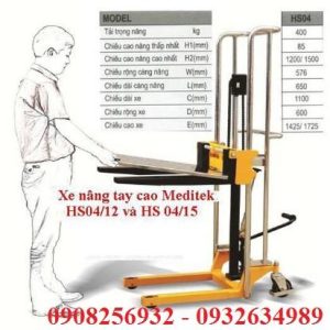 xe nâng tay cao ống inox 400kg cao 1.2M HS04/12
