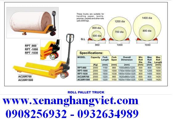 Xe nâng tay cuộn tròn RPT25 nâng cuộn vải